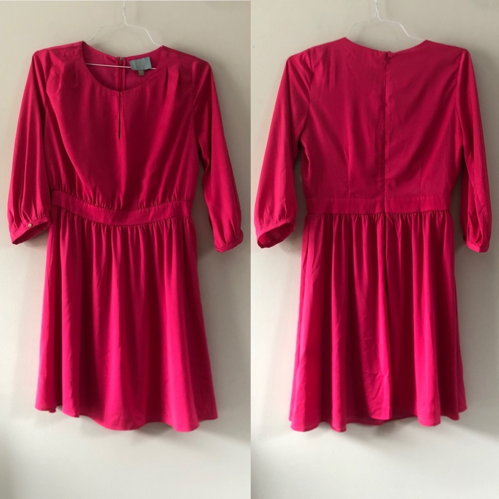 Anthro Skies are Blue M hot pink 3/4 sleeve